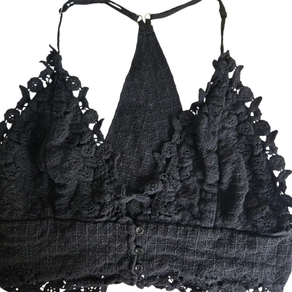 Windsor Beachy Boho festival knitted Crochet Cropped Cami Bralette Size Large